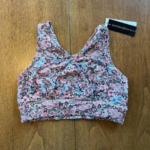 Pink Floral French Terry Racerback Nursing Bra - Kindred Bravely (Size M Busty)